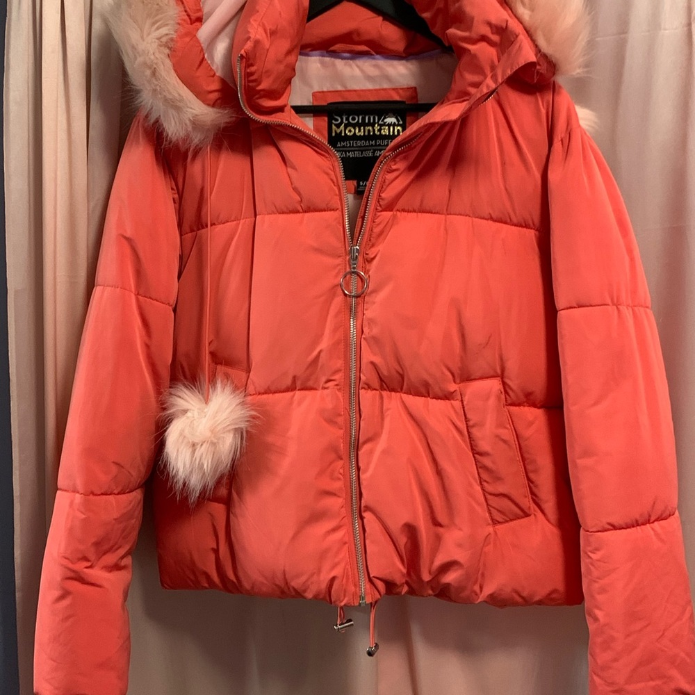 This coat is so warm!!! And a beautiful coral colour to boot